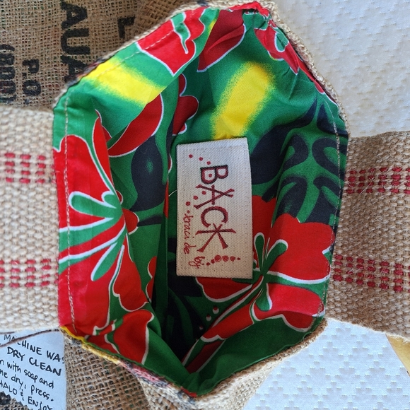 Handmade recycled Hawaiian burlap coffee sack purse - Picture 3 of 3